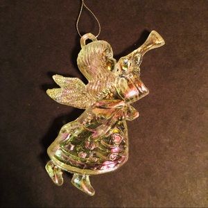 Iridescent Trumpeting Angel Ornament (two available sold separately)